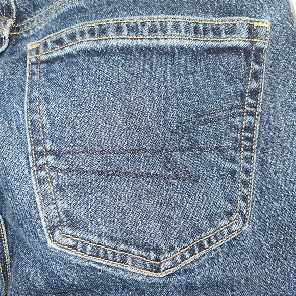 American Eagle Super High Rise Ankle Straight Dark Wash Size 00 Short Stretchy - Picture 6 of 14